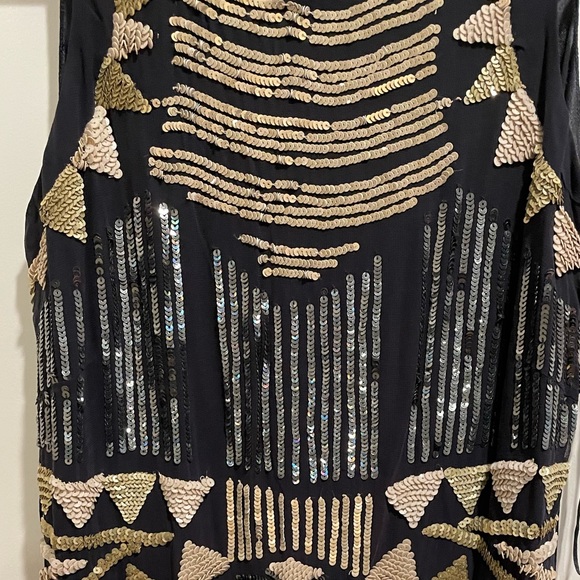 NWT Gracia Sequined Sparkle Navy Blue Mini Dress Sleeveless M - Picture 6 of 15